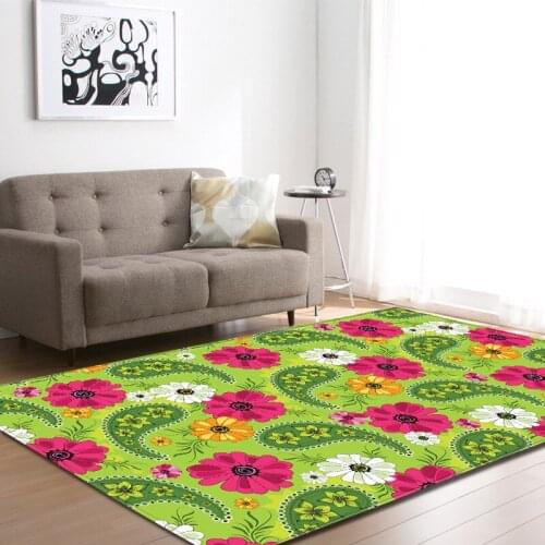 Home Rug flower prited Carpet for Living Room tea table Anti-Slip Soft Kids Bedroom Floor Mats Large Size Home decor