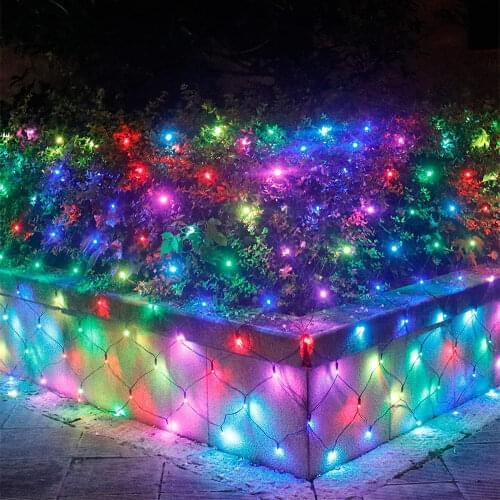 Led Waterfall Net Mesh String Light 3x3M 8Modes Window Curtain Christmas Fairy Light Holiday Wedding Party Decoration Lights