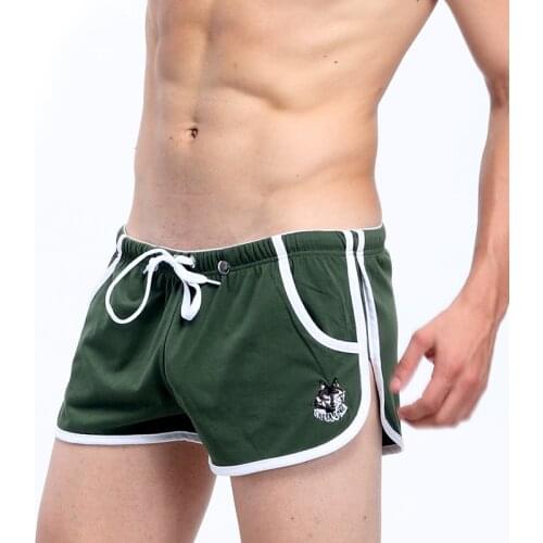 Best price Cotton Summer Mens Shorts Gym Sport Running & Home Leisure Wear Boxer Shorts Penis Pouch Embroidery Pocket Design