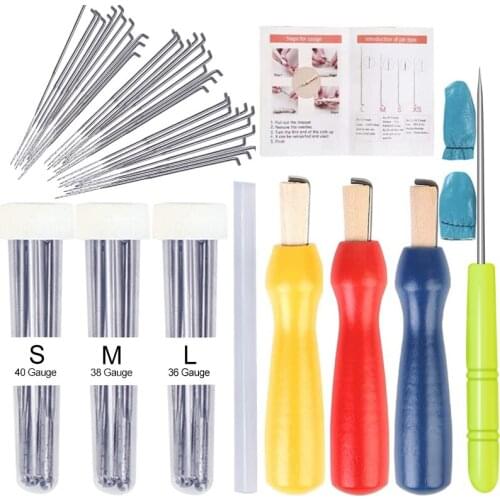 LMDZ Needle Felting Needles, 60 Pcs Felting Needles with Needle Felting Tool Holder, Glue Stick, Finger Cot, Felting Supplies