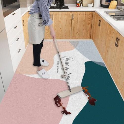 PU Leather Long Kitchen Mat Abstract Carpet Floor Mat Home Doormat Living Room Decor Floor Mat Kitchen Thin Rug Tapete Para Sala