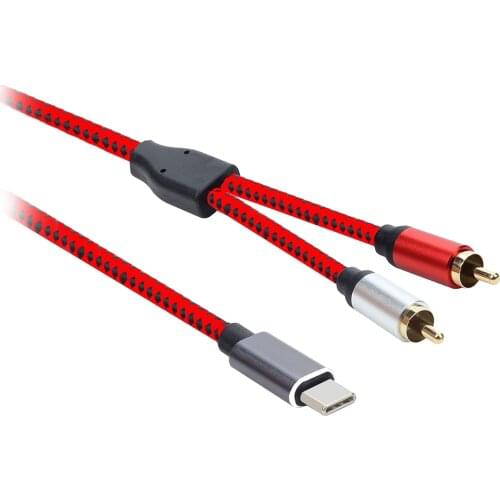 Type-C USB to Dual RCA Male Video Audio Cable AV Connector Cord For PC