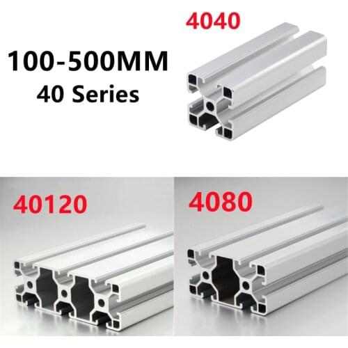1pcs/lot 4040 4080 40120 Aluminum Profile Extrusion 100mm-500mm Length Linear Rail For DIY 3D Printer Workbench CNC