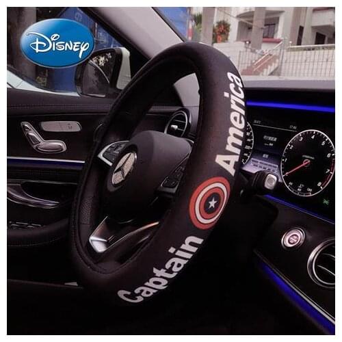 Disney Marvel Fashion Cute Cartoon Silicone Summer Sweat-absorbent Car Steering Wheel Cover Letter Trend Unisex Non-slip