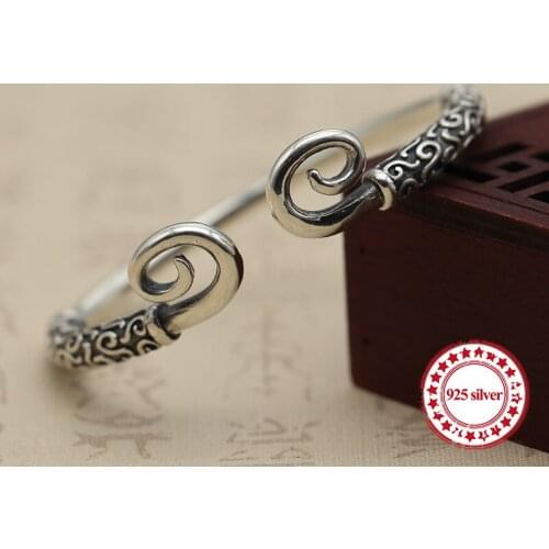 S925 sterling silver mens bracelet personalized classic retro jewelry domineering spell modeling gifts to send lover Bangles