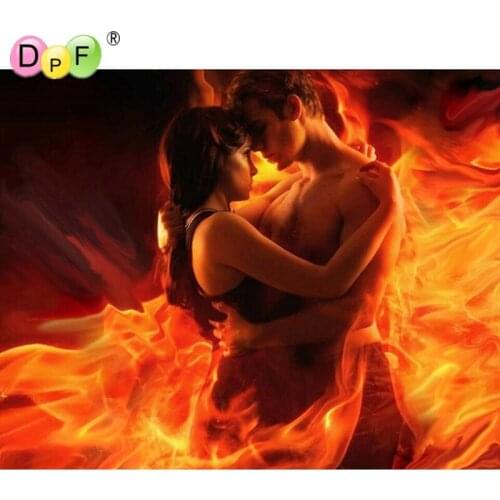Fire couples 3D DIY Diamond Embroidery Painting Cross Stitch square Full Mosaic pattern dill Crafts Kits Home Decor picture