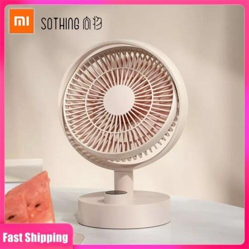Xiaomi Sothing Desktop Fan Shaking Head Intelligent Digital Display Mini Cooling Fan Type-C Chargeable Portable Low Noise Fan
