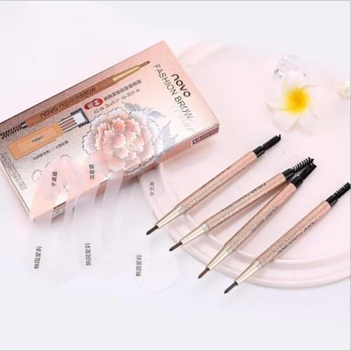 Novo double-head rotating eyebrow pencil is waterproof, sweat-proof, durable, natural, non-marking, ultra-fine refill T1388