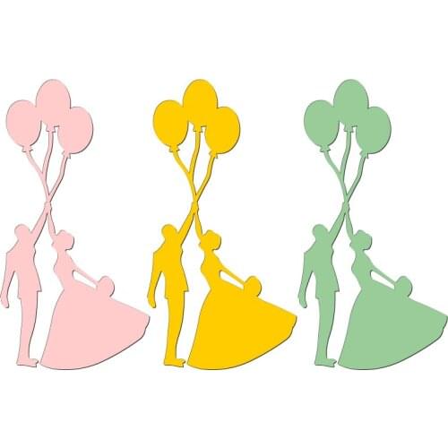 New Balloon man woman Wooden Die Scrapbooking C2887 Cutting Dies Multiple Sizes Compatible With Most Die Cutting Machines