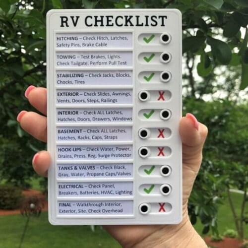 Newly Portable RV Checklist Note Board Removable Reusable Creative Note Pad for Home Camping Traveling