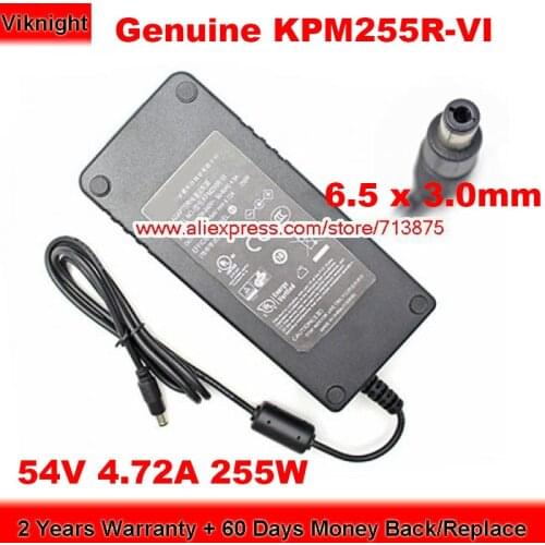 Genuine KPM255R-VI AC Adapter 54V 4.72A for CWT KPM255R-VL with 6.5 x 3.0mm Plug Power Supply