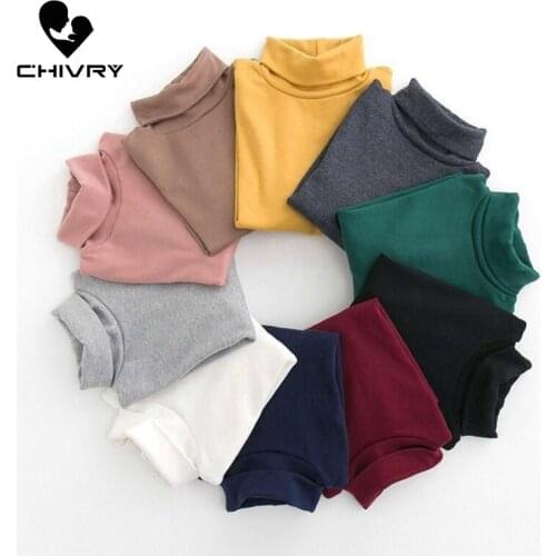 New 2020 Autumn Winter Boys Girls Kids Fashion Solid T Shirt Tops Children O-neck Long Sleeve Warm Casual T-shirts Sweatshirt