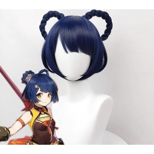 Game Genshin Impact Cosplay Halloween Xiangling Cosplay Wig Genshin Impact Xiang ling Cosplay Hair