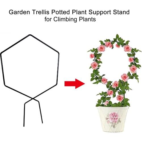 25*41CM DIY Plant Support Frame Metal Garden Climbing Trellis Flower Vegetables Rose Rattan Stand Plant Holder Garden Tool