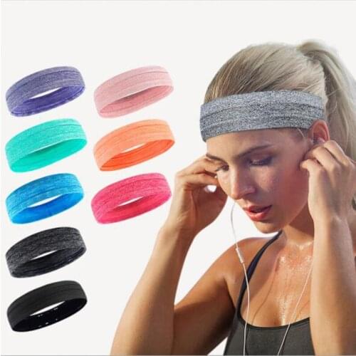 2pcs Elastic Sweatband Sports Headband Anti-Slip Women Men Breathable Hairband Basketball Fitness Yoga Cycling Hair Band Sweat