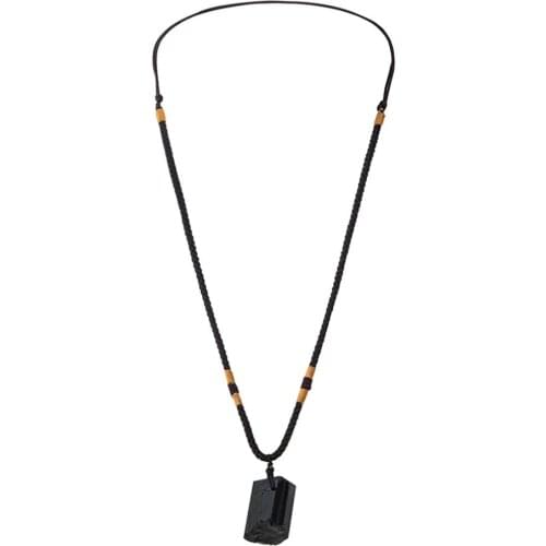 Natural Tourmaline Stone Pendant Energy Chakra Necklace Natural Crystal Black for Men Women Gift Jewelry