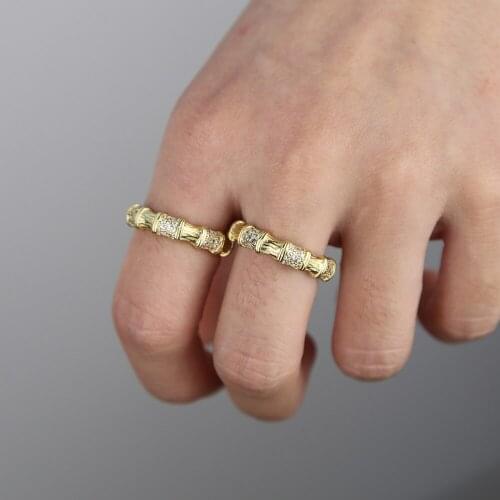 SIZE 6 7 8 engagement band bamboo ring Round Circle white cz stacking stack women finger ring jewelry