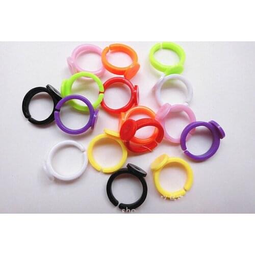 10pcs Mixed Color Plastic Adjustable Kids Ring support hama perler fuse beads Accessories Blank Findings GLUE ON Base 9mm Pad