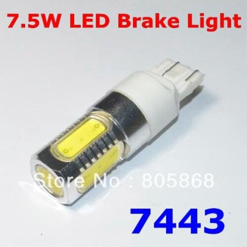 Super Bright 7443 Led Brake Light 7443 7.5w Aluminum Housing 5side Lighting Auto Stop Parking Lamp Free Shipping