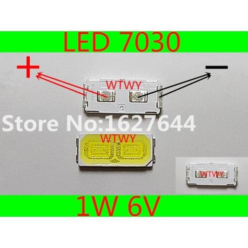 50pcs For LG LED LCD TV Backlight Application LED 7030 LED Backlight TV High Power 1W 6V Cool white LED Backlight