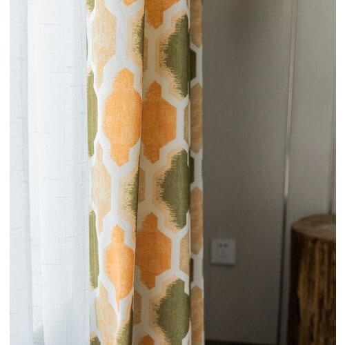 Curtain Fabric Modern Simple Curtain Polyester Cotton Printed Curtain for Bedroom Living Room Modern Simplicity