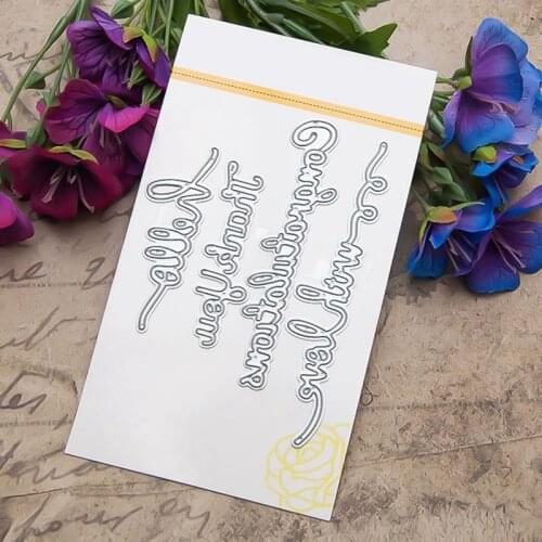 Hello With Love Thank You Congratulations Metal Cutting Dies Stencil For DIY Scrapbooking Paper Cards Decorative Craft New