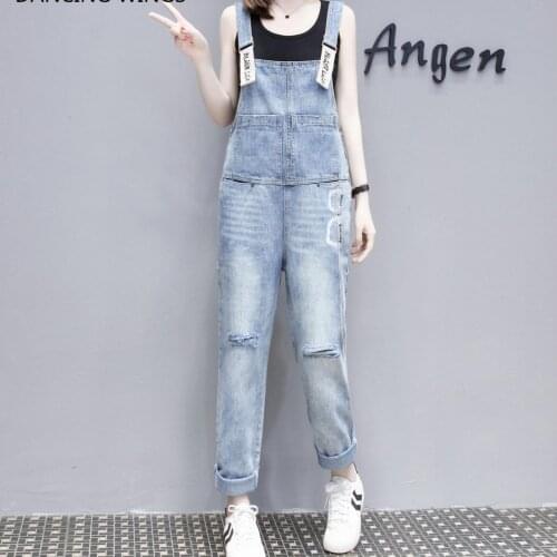 2020 Fashion Women Denim Jumpsuit Ladies Spring Fashion Loose Jeans Rompers Female Casual Plus Size Overall Playsuit With Pocket