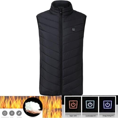 2018 New Men Women Electric Heated Vest Heating Waistcoat Thermal Warm Clothing Feather Hot Sale Winter Heated Jacket Hiking
