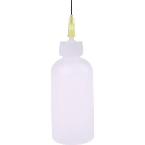 1pc 50ml Clear Liquid Bottle For Rosin Solder Flux Paste With 1 Needle New X7YB