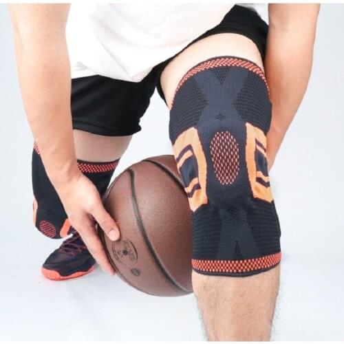 1pc Knee Braces Compression Sleeve 3D Weaving Patella Gel Pad Side Springs Support Knee Pads Protector for Arthritis Joint Pain