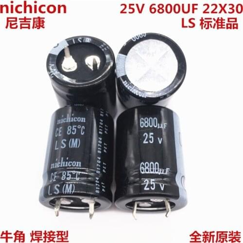 2PCS/10PCS 6800uf 25v Nichicon LS 22x30mm 25V6800uF Snap-in PSU Capacitor