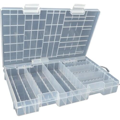 2PCS Practical Large Capacity Durable Waterproof Plastic Case Portable Transparent Large Storage Box Dustproof Battery Holder