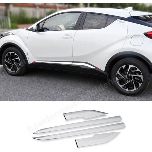 4pcs For Toyota CHR C-HR 2016-2021 ABS Chrome Car Side Door Body Strips Cover Trim car styling accessories