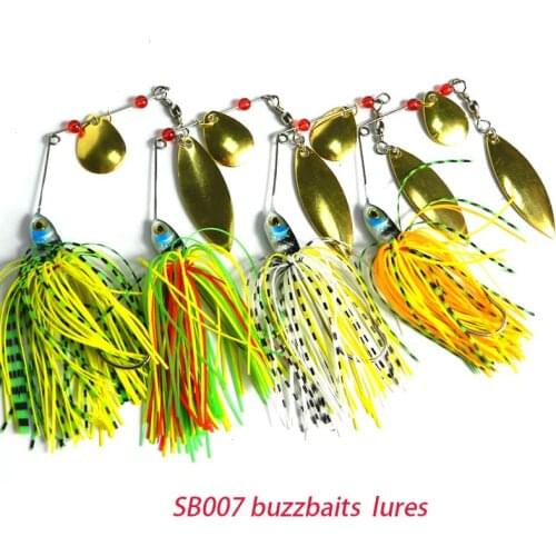 HENGJIA 40pcs 17.4G hard sequin spinner spoon pike bass lead head fishing lures buzzbaits hook fishing bati pesca fishing tackle