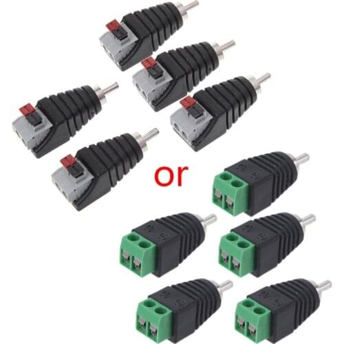 5 Pcs RCA Loudspeaker Cable Jack Cable Plug Male Plug Connector LED TV Adapter