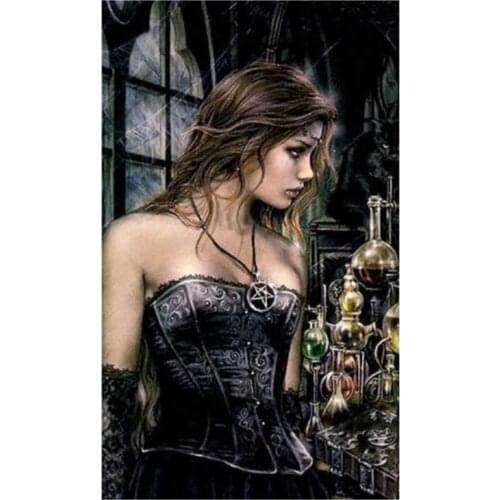 5D DIY Full Round Diamond Painting Victoria Frances Vampires 3D Embroidery Cross Stitch Rhinestone Mosaic Home Decor Y1277