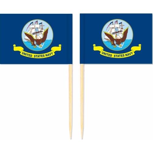 America Navy Toothpick Flag United States 3.5X2.5CM Cake Topper Party Cupcake Wedding Lovely Baking Dessert Decorations