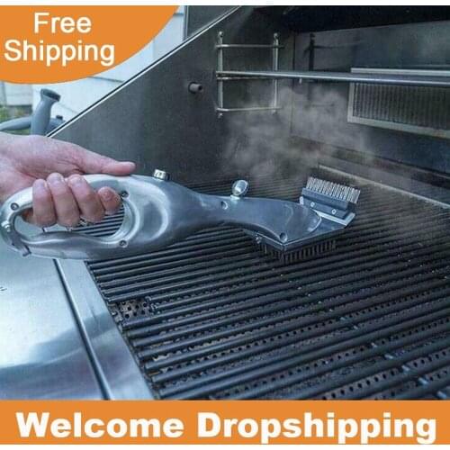 Barbecue cleaning brush water spraying barbecue tool