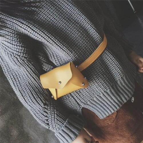 Childrens Bag Mini Square Bag Rivet Fashion Pouch Kids Girl Cute Waist Packs Korean Solid Color Mini Shoulder Messenger Bags