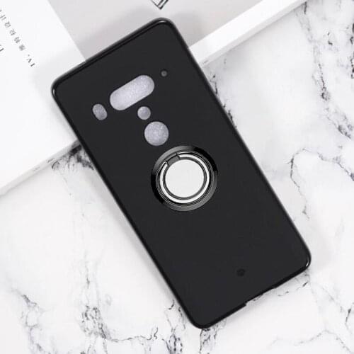 For HTC U12+ 6.0" HTC U12 PLUS Back Ring Holder Bracket Phone Case Cover Phone TPU Soft Silicone Cases