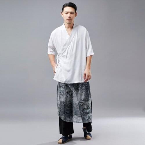 Men Tai Chi Meditation Yoga Shirt Linen Loose Chinese Traditional Sweatshirt Jogger gym Casual Workout Kungfu Shirt Sportswear