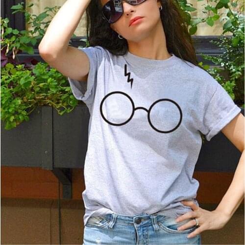 Harajuku Lightning Glasses T-shirt Plus Size Shirt Tee SCREEN PRINT Super Soft tee Unisex Cute Couple Tshirts