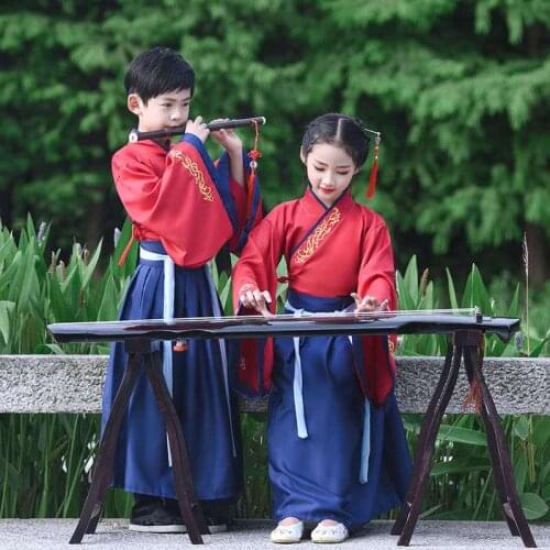 Chinese Dress Baby Boy New Year Tang Suit for Children Chinese Traditional Costume for Kids Boy Hanfu Top Skirt Stage Outfit