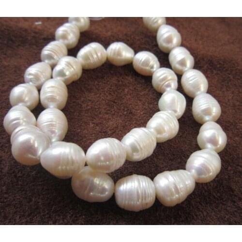 Classic 10-11mm south sea white baroque pearl necklace 18inch 14k