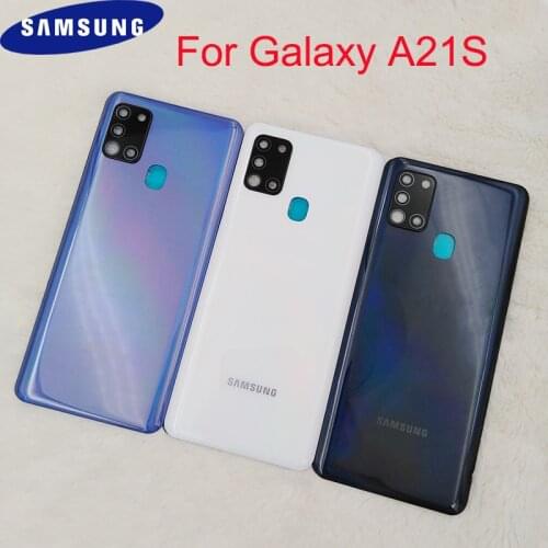 Samsung A21S Housing Case Back Cover Battery Rear Door Repair Replacement Parts For Galaxy A217 A217F With Camera Lens And Logo