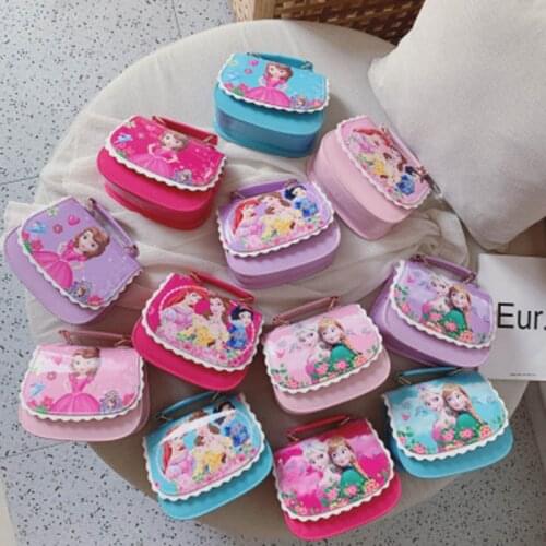 Disney Korean childrens small bag Frozen 2 Elsa Anna portable shoulder bag cartoon coin purse girl messenger bag