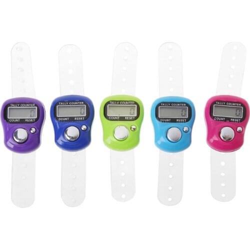 Mini Stitch Marker And Row Finger Counter LCD Electronic Digital Counter For Sewing Knitting Tool Finger Counter Random Color