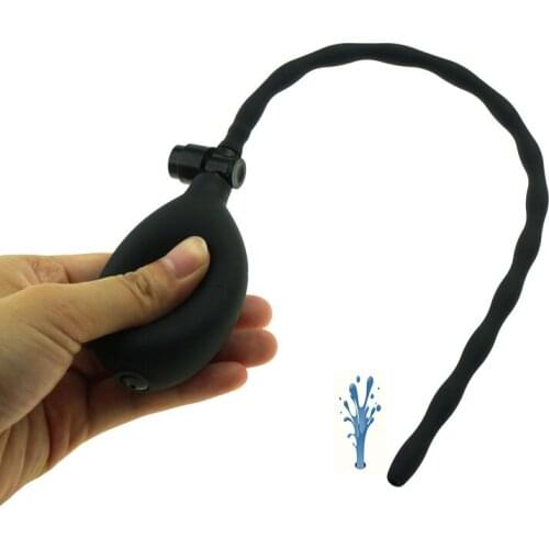 Male Silicone Penis Plug Air Pump Catheter Gasbag Urethral Stretching Sound Urethra Prostate urethral plug Sex Toys for Men