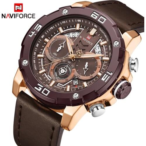 Mens Watches NAVIFORCE Waterproof Stainless Steel Quartz Watch Men Chronograph Military Sport Clock Wristwatch Relogio Masculino