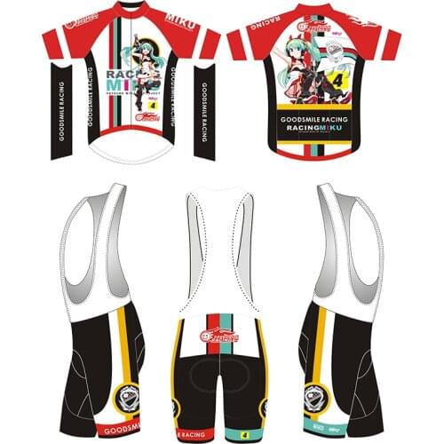 Crossrider 2021 Racing MIKU Mens Short Cycling Jersey Bib Gel Set MTB Uniform Bike clothing Japan Bicycle Shirt Bike wear CYC-33
